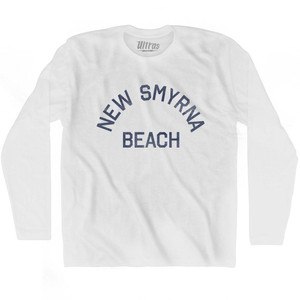 Florida New Smyrna Beach Adult Cotton Long Sleeve Vintage T-shirt - White