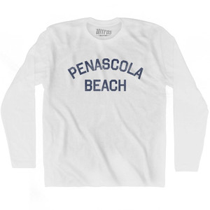 Florida Penascola Beach Adult Cotton Long Sleeve Vintage T-shirt - White
