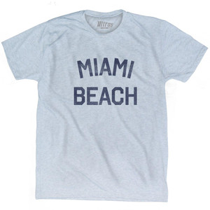 Florida Miami Beach Adult Tri-Blend Vintage T-Shirt - Athletic White Florida Miami Beach Adult Tri-Blend Vintage T-Shirt - Athletic White