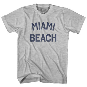 Florida Miami Beach Womens Cotton Junior Cut Vintage T-Shirt - Grey Heather