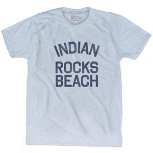 Florida Indian Rocks Beach Adult Tri-Blend Vintage T-Shirt - Athletic White