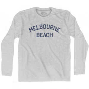 Florida Melbourne Beach Adult Cotton Long Sleeve Vintage T-Shirt - Grey Heather Florida Melbourne Beach Adult Cotton Long Sleeve Vintage T-Shirt - Grey Heather
