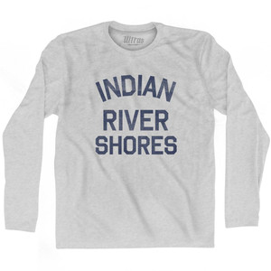 Florida Indian River Shores Adult Cotton Long Sleeve Vintage T-Shirt - Grey Heather