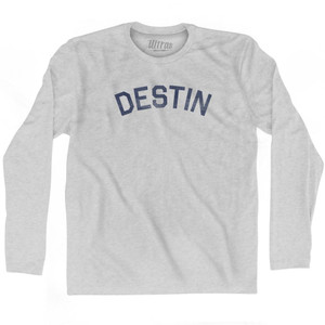 Florida Destin Adult Cotton Long Sleeve Vintage T-Shirt - Grey Heather Florida Destin Adult Cotton Long Sleeve Vintage T-Shirt - Grey Heather