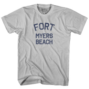 Florida Fort Myers Beach Adult Cotton Vintage T-Shirt - Cool Grey