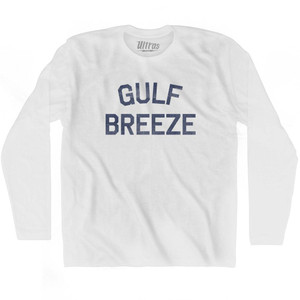 Florida Gulf Breeze Adult Cotton Long Sleeve Vintage T-shirt - White