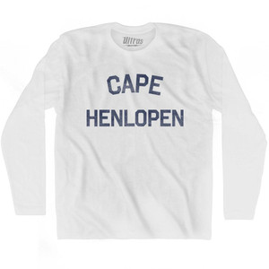 Delaware Cape Henlopen Adult Cotton Long Sleeve Vintage T-shirt - White