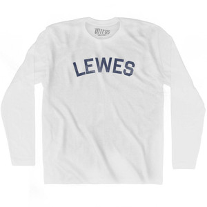 Delaware Lewes Adult Cotton Long Sleeve Vintage T-shirt - White