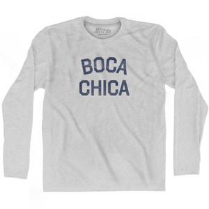 Florida Boca Chica Adult Cotton Long Sleeve Vintage T-Shirt - Grey Heather