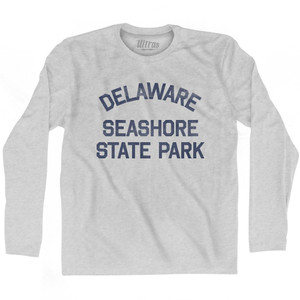 Delaware Delaware Seashore State Park Adult Cotton Long Sleeve Vintage T-Shirt - Grey Heather Delaware Delaware Seashore State Park Adult Cotton Long Sleeve Vintage T-Shirt - Grey Heather