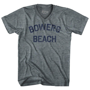 Delaware Bowers Beach Adult Tri-Blend V-neck Womens Junior Cut Vintage T-shirt - Athletic Grey Delaware Bowers Beach Adult Tri-Blend V-neck Womens Junior Cut Vintage T-shirt - Athletic Grey