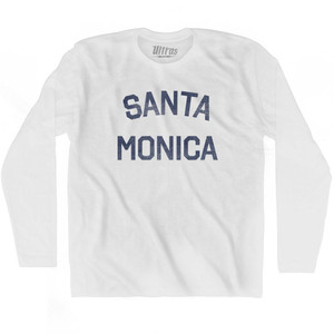 California Santa Monica Adult Cotton Long Sleeve Vintage T-shirt - White