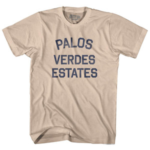 California Palos Verdes Estates Adult Cotton Vintage T-Shirt - Creme California Palos Verdes Estates Adult Cotton Vintage T-Shirt - Creme