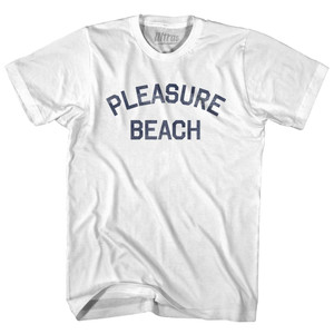 Connecticut Pleasure Beach Adult Cotton Vintage T-shirt - White Connecticut Pleasure Beach Adult Cotton Vintage T-shirt - White
