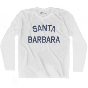 California Santa Barbara Adult Cotton Long Sleeve Vintage T-shirt - White