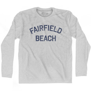 Connecticut Fairfield Beach Adult Cotton Long Sleeve Vintage T-Shirt - Grey Heather Connecticut Fairfield Beach Adult Cotton Long Sleeve Vintage T-Shirt - Grey Heather