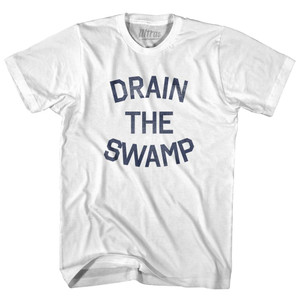 Drain the Swamp Womens Cotton Junior Cut Political City T-shirt - White Drain the Swamp Womens Cotton Junior Cut Political City T-shirt - White