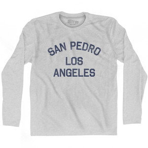 California San Pedro, Los Angeles Adult Cotton Long Sleeve Vintage T-Shirt - Grey Heather