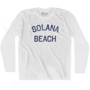 California Solana Beach Adult Cotton Long Sleeve Vintage T-shirt - White California Solana Beach Adult Cotton Long Sleeve Vintage T-shirt - White
