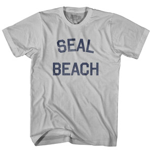 California Seal Beach Adult Cotton Vintage T-Shirt - Cool Grey