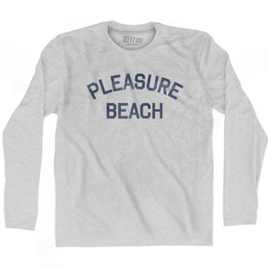 Connecticut Pleasure Beach Adult Cotton Long Sleeve Vintage T-Shirt - Grey Heather Connecticut Pleasure Beach Adult Cotton Long Sleeve Vintage T-Shirt - Grey Heather