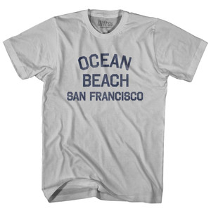 California Ocean Beach, San Francisco Adult Cotton Vintage T-Shirt - Cool Grey