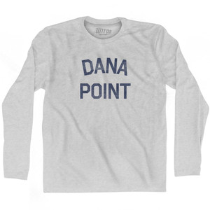 California Dana Point Adult Cotton Long Sleeve Vintage T-Shirt - Grey Heather