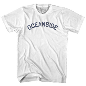 California Oceanside Womens Cotton Junior Cut Vintage T-shirt - White