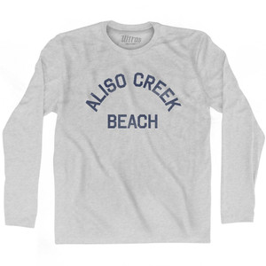California Aliso Creek Beach Adult Cotton Long Sleeve Vintage T-Shirt - Grey Heather