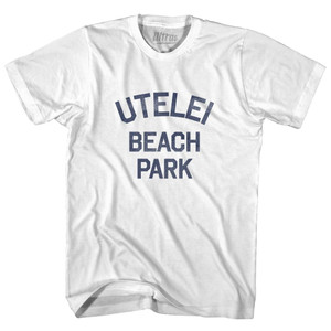 American Samoa Utelei Beach Park Womens Cotton Junior Cut Vintage T-shirt - White American Samoa Utelei Beach Park Womens Cotton Junior Cut Vintage T-shirt - White