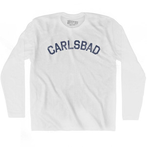 California Carlsbad Adult Cotton Long Sleeve Vintage T-shirt - White
