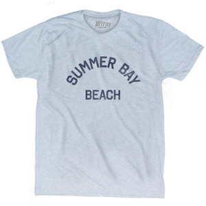 Alaska Summer Bay Beach Adult Tri-Blend Text T-Shirt - Athletic White