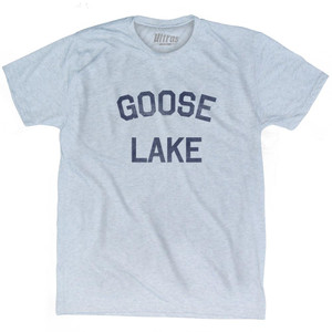 Alaska Goose Lake Adult Tri-Blend Text T-Shirt - Athletic White