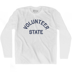 Tennessee Volunteer State Nickname Adult Cotton Long Sleeve T-shirt - White