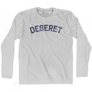 Utah Deseret Nickname Adult Cotton Long Sleeve T-Shirt - Grey Heather Utah Deseret Nickname Adult Cotton Long Sleeve T-Shirt - Grey Heather