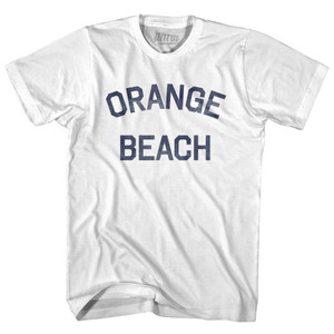 Alabama Orange Beach Womens Cotton Junior Cut Text T-shirt - White