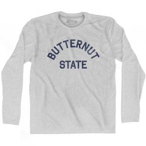 Tennessee Butternut State Nickname Adult Cotton Long Sleeve T-Shirt - Grey Heather Tennessee Butternut State Nickname Adult Cotton Long Sleeve T-Shirt - Grey Heather