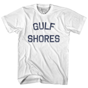 Alabama Gulf Shores Adult Cotton Text T-shirt - White