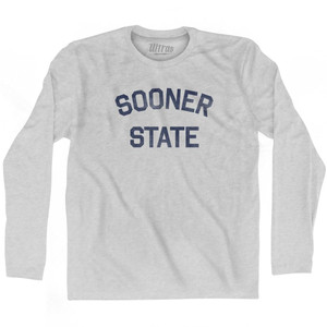 Oklahoma Sooner State Nickname Adult Cotton Long Sleeve T-Shirt - Grey Heather