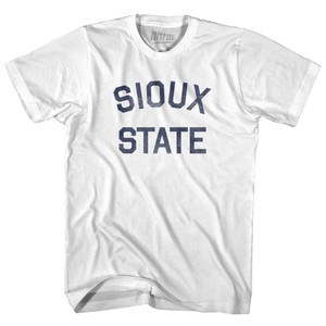 North Dakota Sioux State Nickname Adult Cotton T-shirt - White North Dakota Sioux State Nickname Adult Cotton T-shirt - White