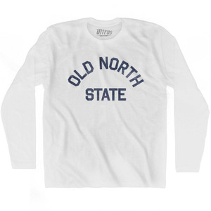 North Carolina Old North State Nickname Adult Cotton Long Sleeve T-shirt - White