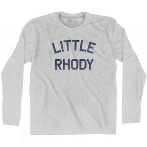 Rhode Island Little Rhody Nickname Adult Cotton Long Sleeve T-Shirt - Grey Heather