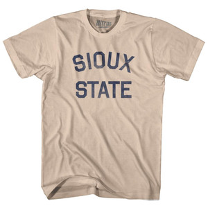 North Dakota Sioux State Nickname Adult Cotton T-Shirt - Creme