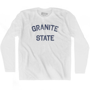 New Hampshire Granite State Nickname Adult Cotton Long Sleeve T-shirt - White