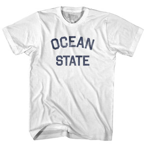 Rhode Island Ocean State Nickname Youth Cotton T-shirt - White
