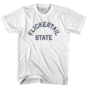 North Dakota Flickertail State Nickname Adult Cotton T-shirt - White North Dakota Flickertail State Nickname Adult Cotton T-shirt - White