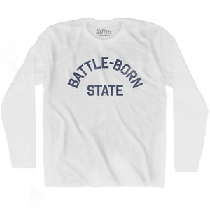 Nevada Battle-Born State Nickname Adult Cotton T-shirt - White