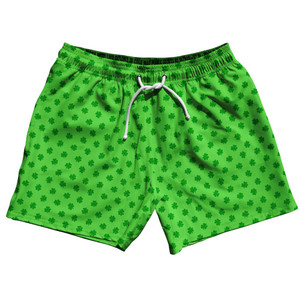 Ireland Irish Shamrock Clovers 5" Swim Shorts Made in USA - Green Ireland Irish Shamrock Clovers 5" Swim Shorts Made in USA - Green