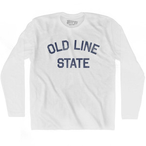 Maryland Old Line State Nickname Adult Cotton Long Sleeve T-shirt - White