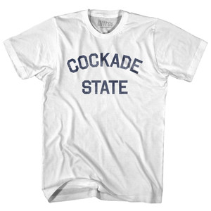 Maryland Cockade State Nickname Womens Cotton Junior Cut T-Shirt - White Maryland Cockade State Nickname Womens Cotton Junior Cut T-Shirt - White